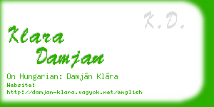 klara damjan business card