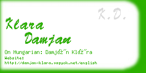 klara damjan business card